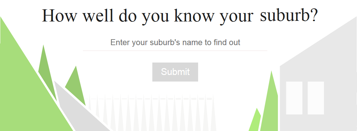 Screenshot of The Age's suburb quiz