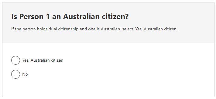 Is the person an Australian citizen?