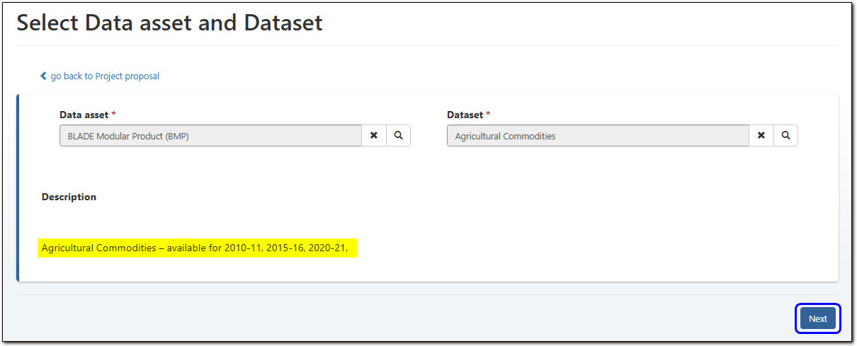 Location of next button