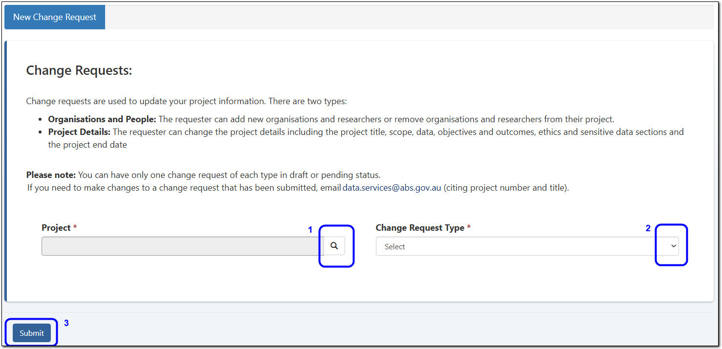 three steps for generating a change request