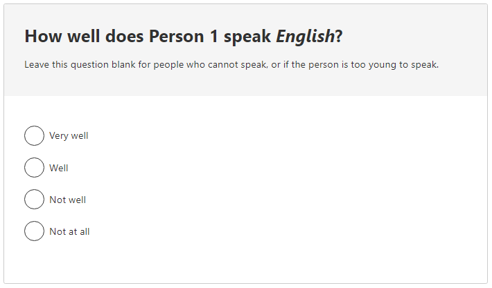 How well does the person speak English?