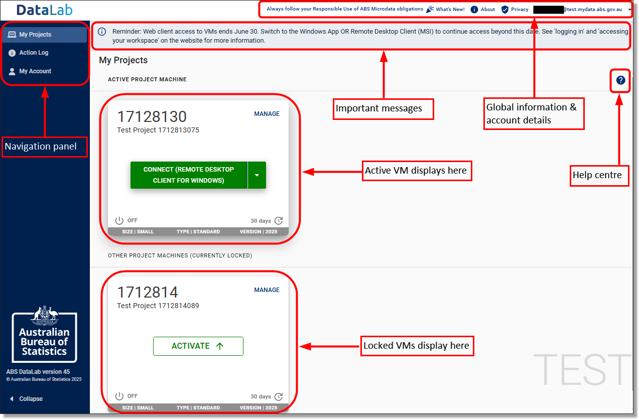 DataLab user interface