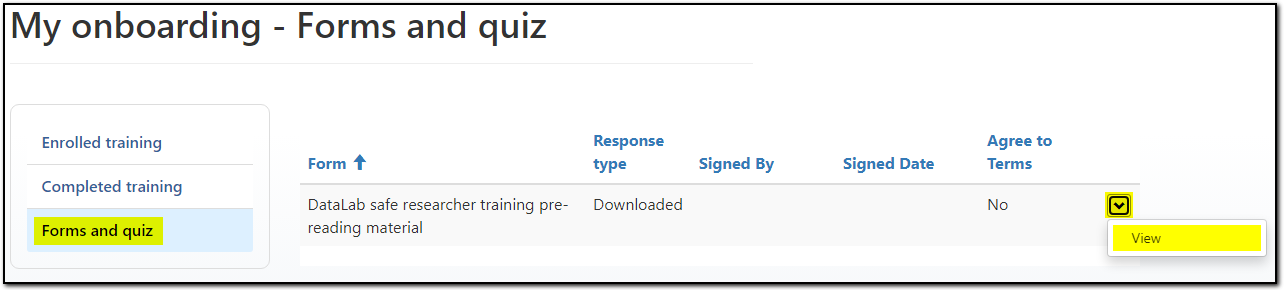 Location of the 'View' drop down selection