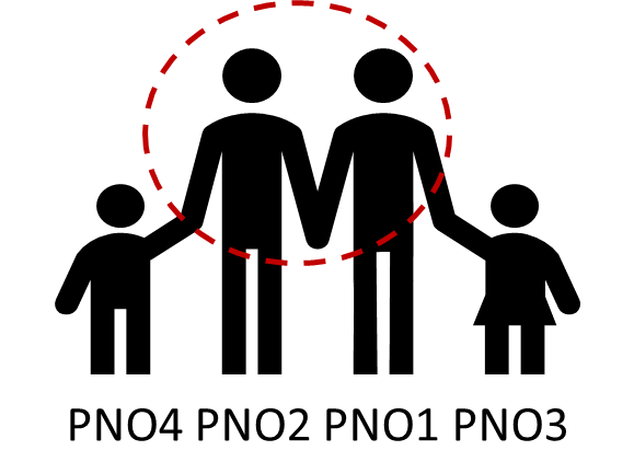 An example of a couple family with two children and how they would be classified.