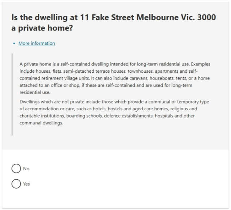 This image shows a question from the 2026 Census online form. Please see Description for more detail.