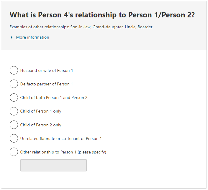 What is Person 4's relationship to Person 1/Person 2?