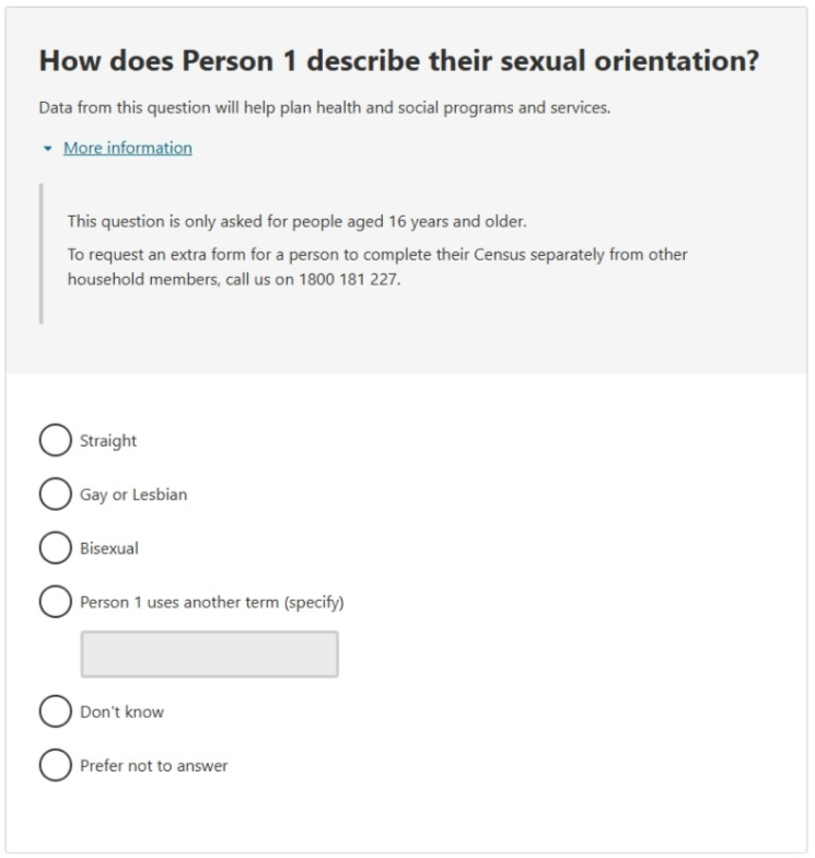 This image shows a question from the 2026 Census online form. Please see Description for more detail.