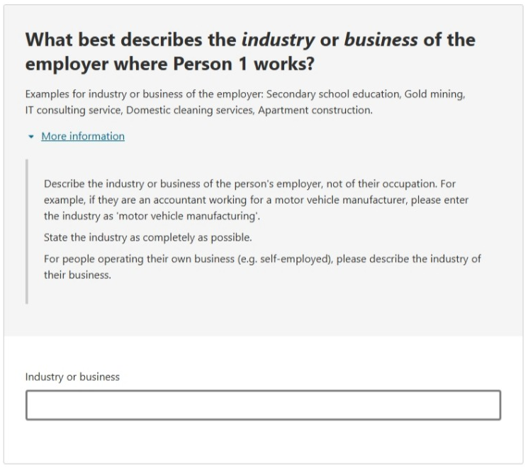 This image shows a question from the 2026 Census online form. Please see Description for more detail.