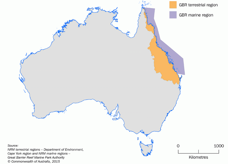 Figure 1: Study region - Great Barrier Reef region