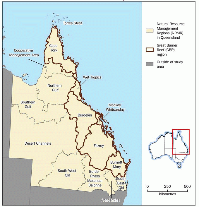 Figure 4: Natural Resource Management Regions (NRMRs), GBR region
