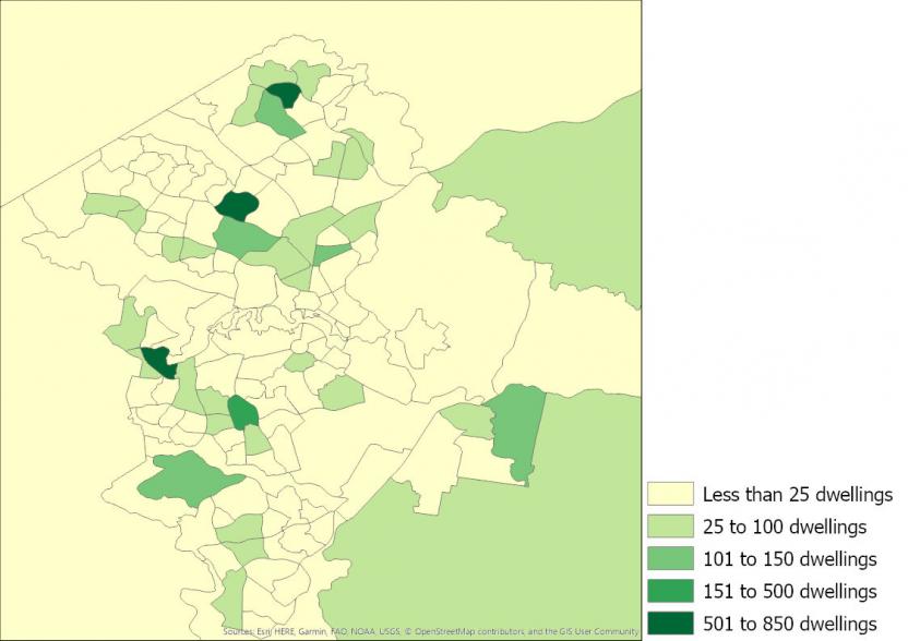 igure 23: Number of townhouses completed, Australian Capital Territory SA2s, 2016 to 2019