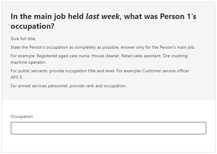 In the main job held last week, what was the person’s occupation?