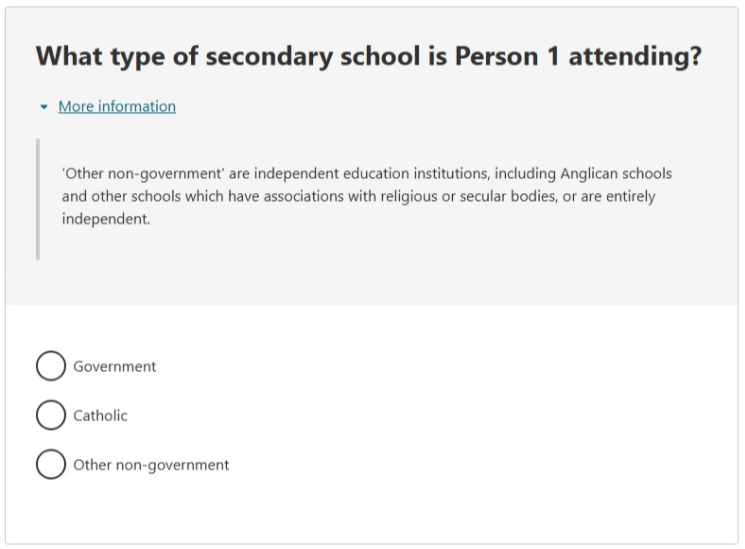 This image shows a question from the 2026 Census online form. Please see Description for more detail.