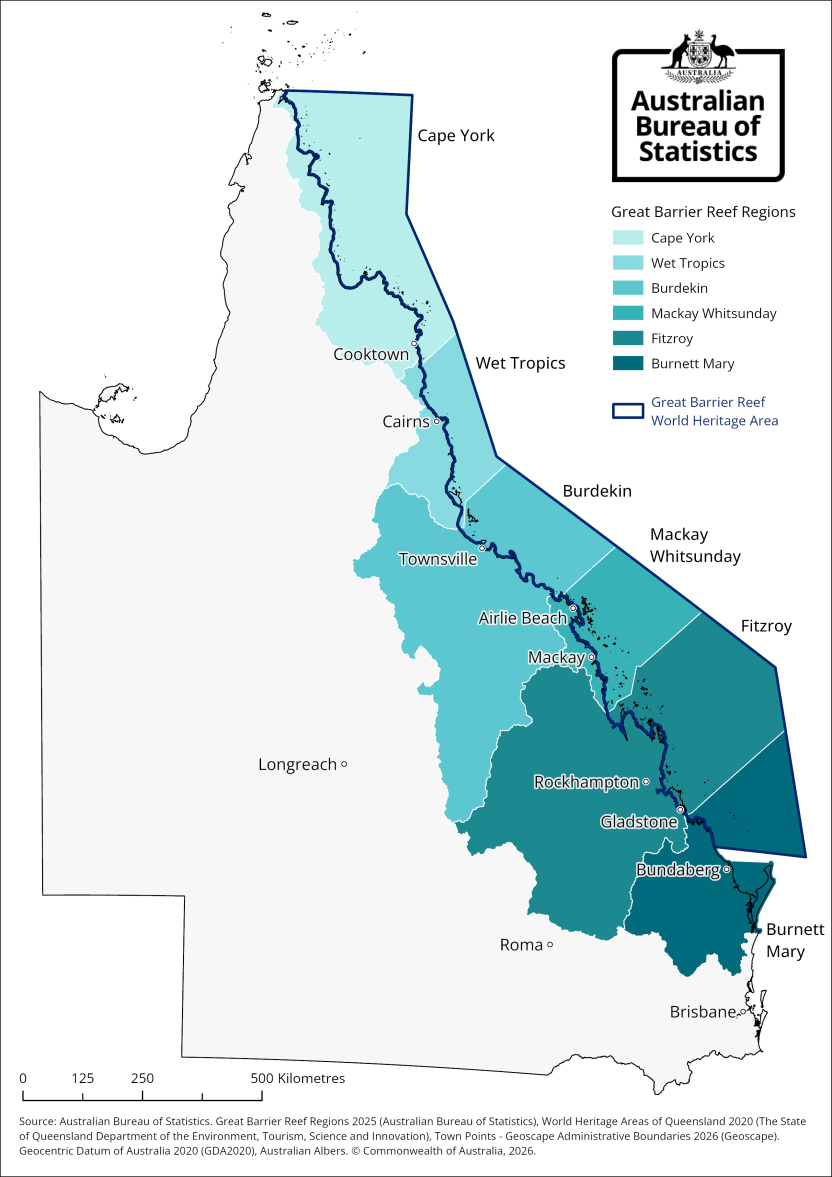 Map of Great Barrier Reef regions
