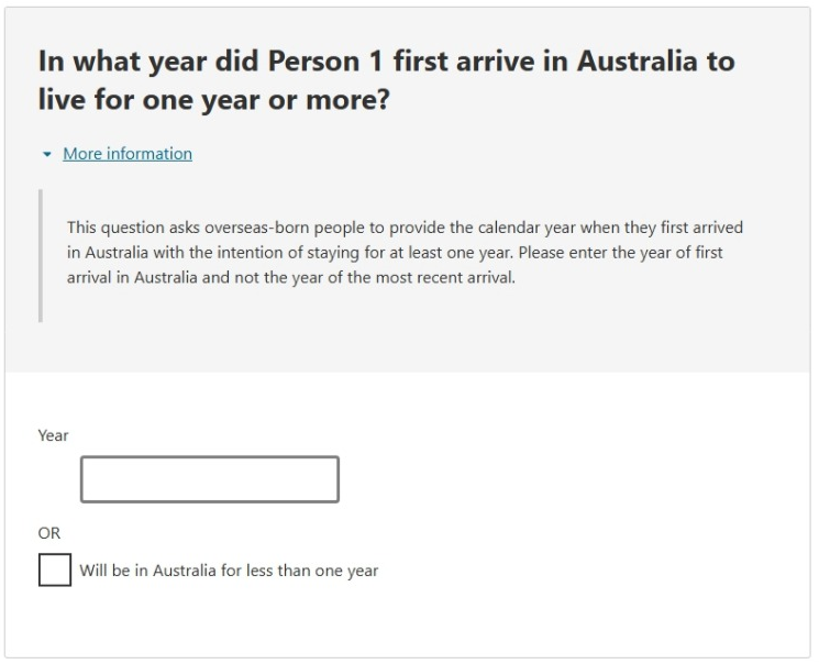This image shows a question from the 2026 Census online form. Please see Description for more detail.