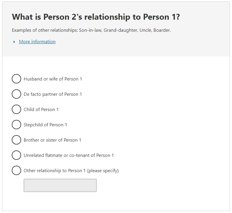 What is Person 2's relationship to Person 1?
