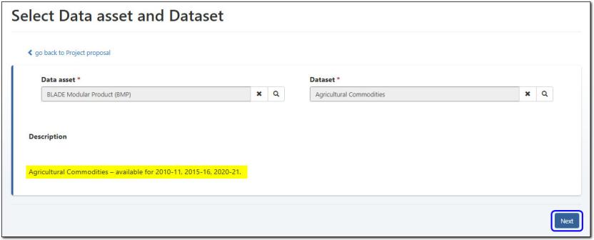 Location of next button