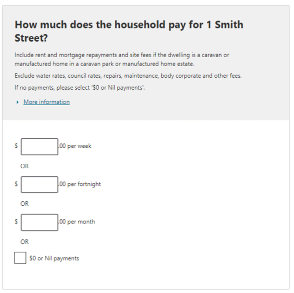 Additional information relating to the question on: How much does your household pay for this dwelling?