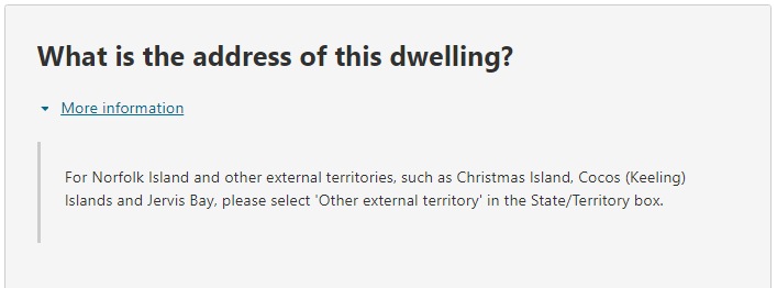 Additional information relating to the question on: What is the address of this dwelling?