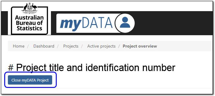 Close myDATA Project location