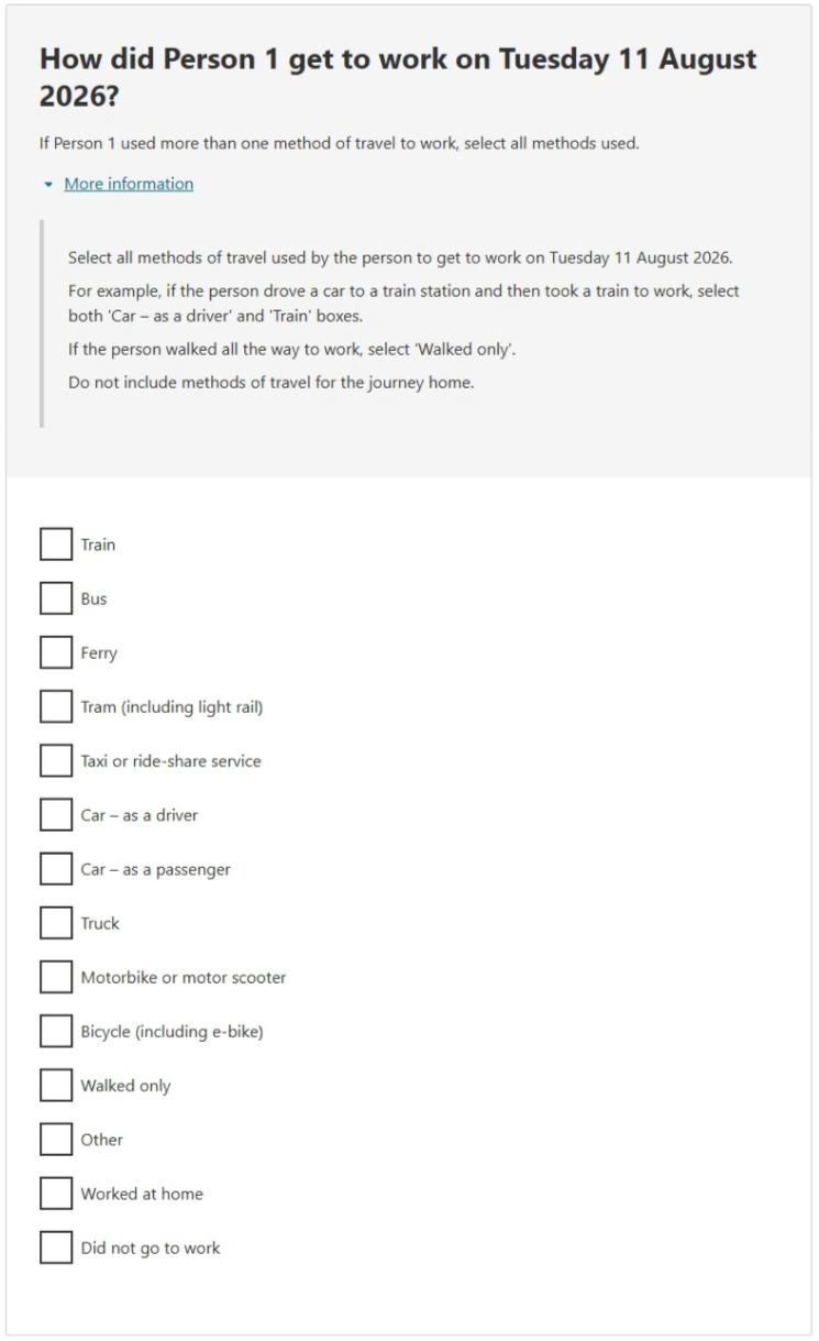 This image shows a question from the 2026 Census online form. Please see Description for more detail.
