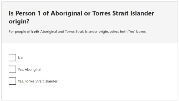 This image shows a question from the 2026 Census online form. Please see Description for more detail.