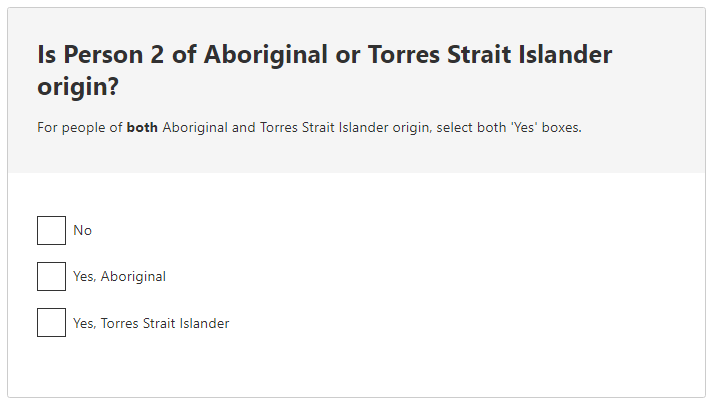 Is the person of Aboriginal or Torres Strait Islander origin? 