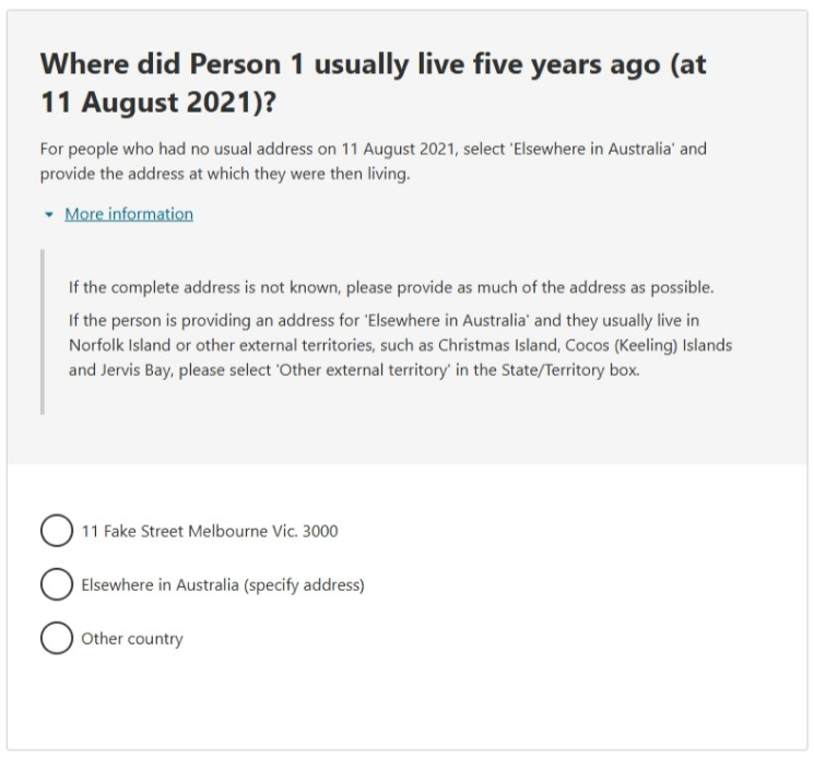 This image shows a question from the 2026 Census online form. Please see Description for more detail.