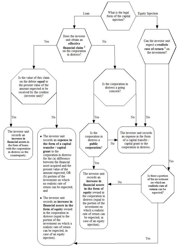 Diagram 13.3 - Decision tree for the statistical treatment of capital injections