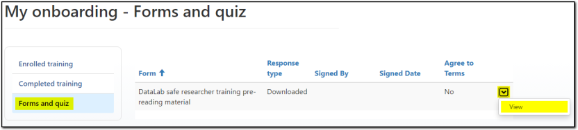 Location of the 'View' drop down selection