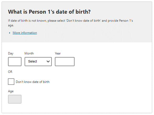 What is the person’s date of birth and age?