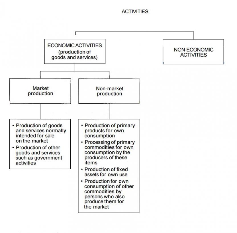 Scope – economic activity in terms of 2008 SNA concept of goods and services production 