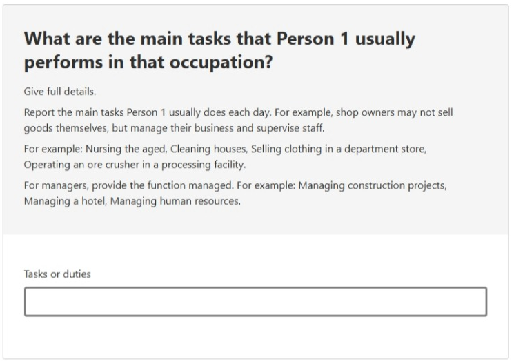 This image shows a question from the 2026 Census online form. Please see Description for more detail.