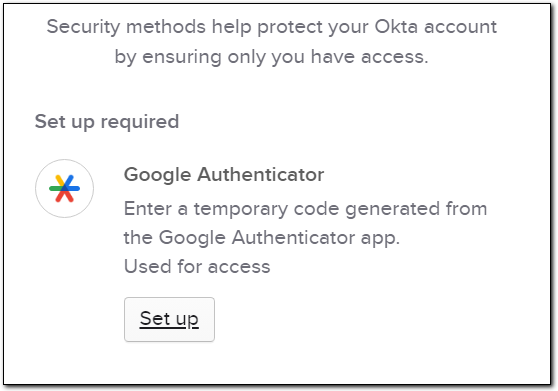 Set up Google authenticator