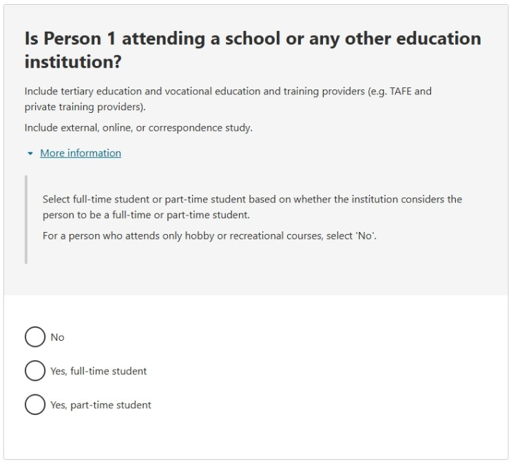 This image shows a question from the 2026 Census online form. Please see Description for more detail.