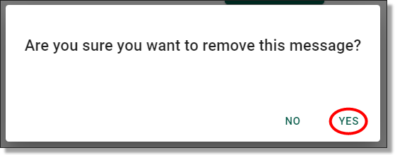 clear banner message confirmation