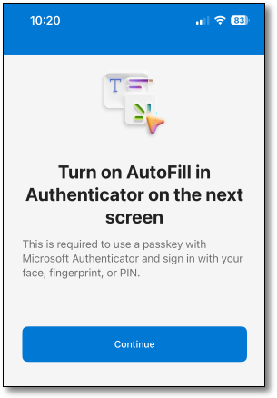 Passkey autofill settings