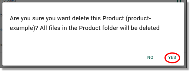 delete product confirmation