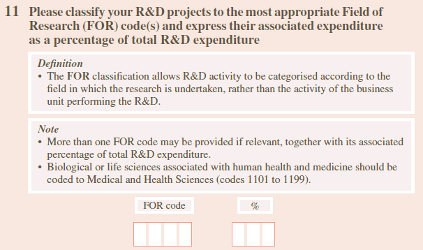 The Field of research classification is used to categorise research and development projects.