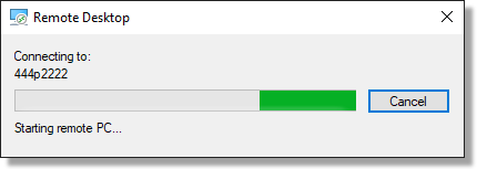 Initiating Remote Desktop Connection