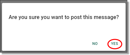 banner message confirmation