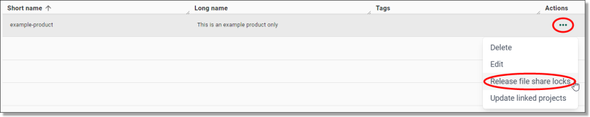 release file share locks action