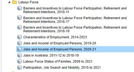 Jobs and Income of Employed Persons, 2020-21