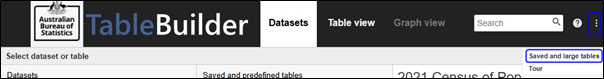 Saved and large tables view