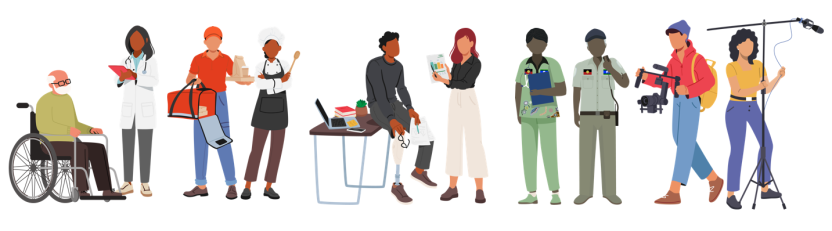 Workers from various occupations listed in OSCA