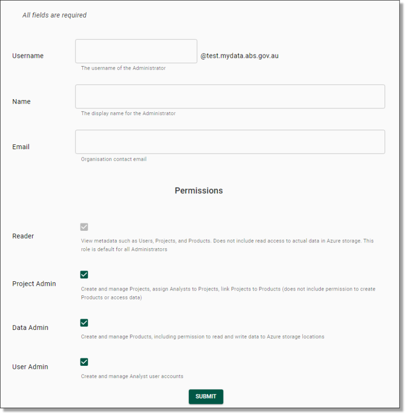 new admin form