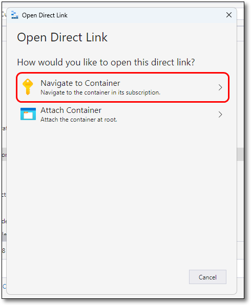 Navigate to container Link