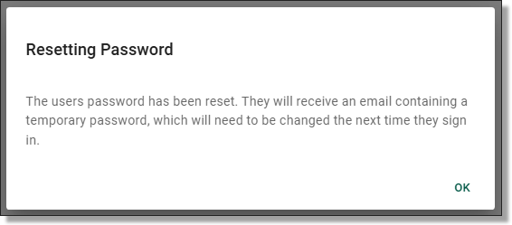 user password has been reset notification