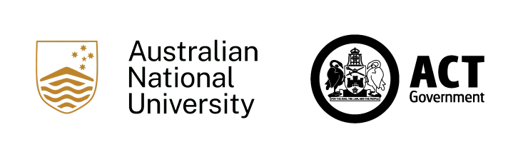 Logo of the Australian National University and the ACT Government.