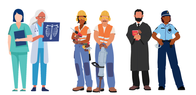 Avatar images to represent various occupations in OSCA